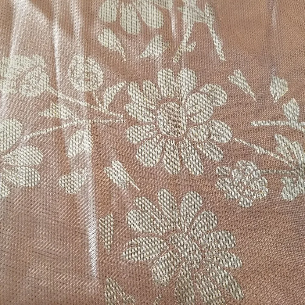Pink Silver Floral Rectangle Tablecloth Linen Cloth Cover 82